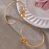 Elegant Double Flower Open Bracelet, 18k Gold-Plated Stainless Steel