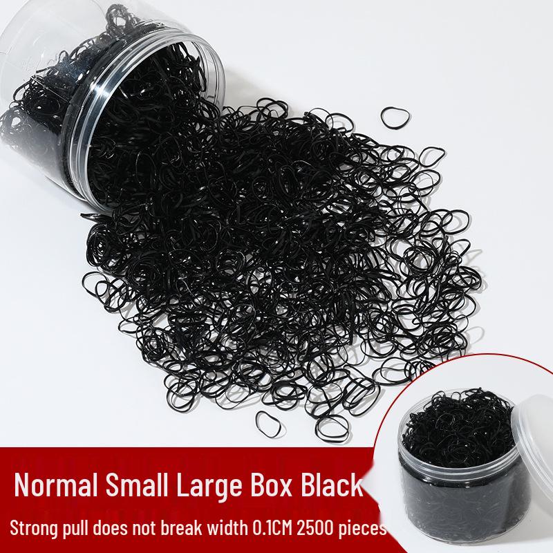 Children's Extra Thick Black Elastic Hair Ties - No Damage, High Elasticity