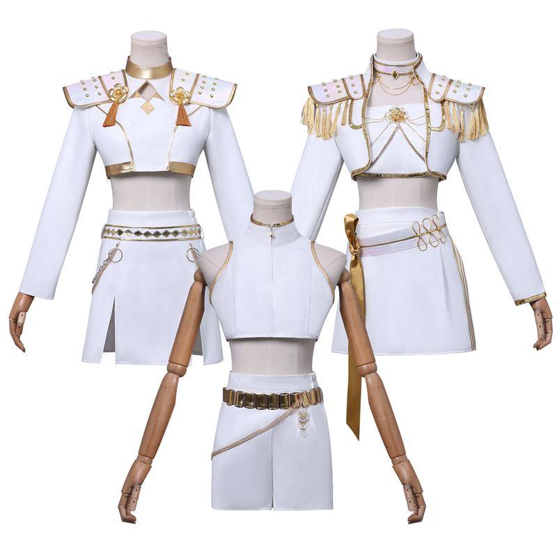 K-Pop Girl Group Cosplay Costume, White Version, Anime Style