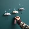 Suport de perete 3 buc, în formă de umbrelă, suport pentru chei ABS ecologic pentru dulap