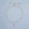 Simple Crystal Geometric Gold Pendant Necklace Set for Women Charms Fashion Square Rhinestone Female Vintage Jewelry