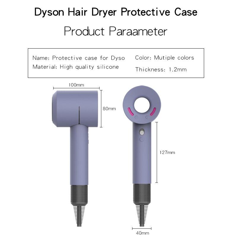 Travel Protective Silicone Case Cover For Dyson Hair Dryer Washable Anti-Scratch Shockproof Dust Proof Case