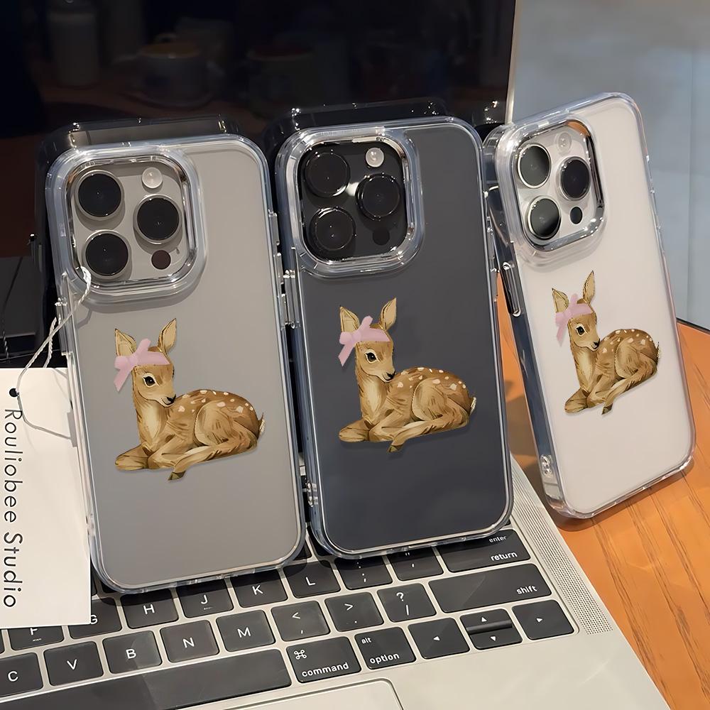 Smelly Deer Phone Case For Iphone 17 17E 16E 15 Pro Max 12 14 11 16 13 Transparent Ultra-Thin Protective Shell Coque