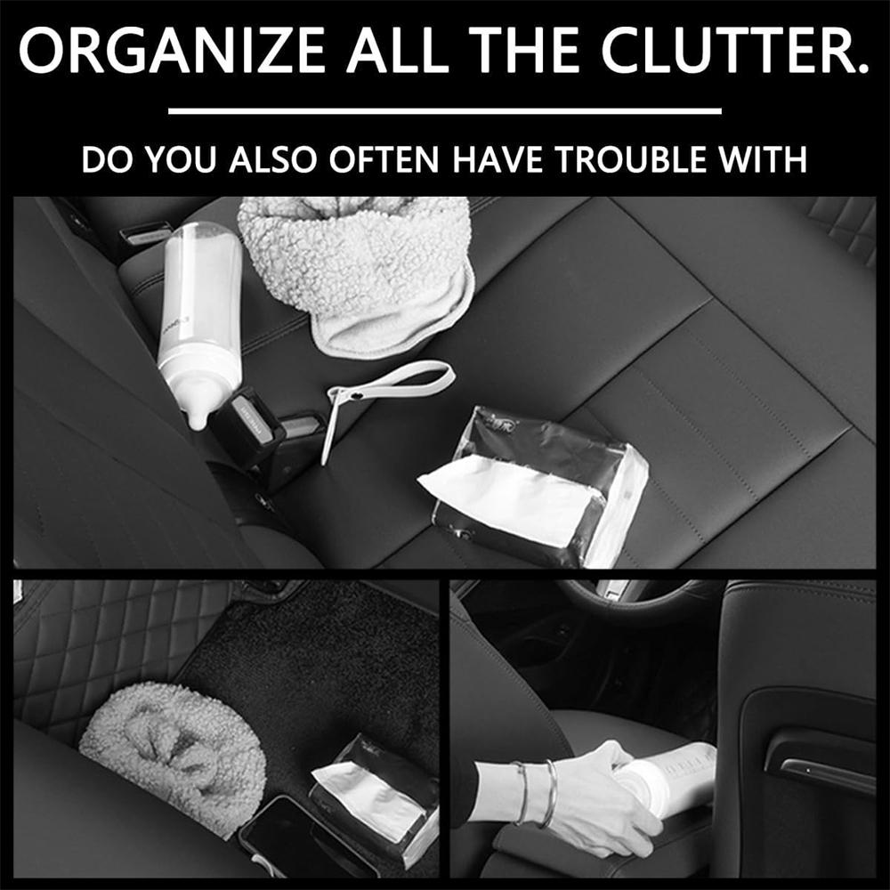 Car Seat Back Organizer With Cup Holder And Tissue Box