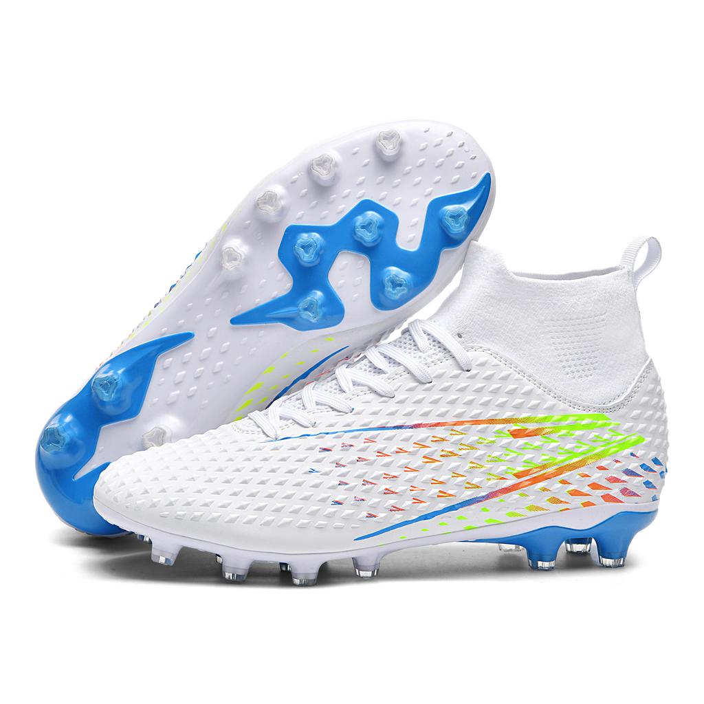 Fashion Men Football Boots Long Spikes High Ankle Soccer Shoes AG/TF Kids Outdoor Grass Cleats Soccer Boots Training Sport Football Shoes