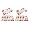 A58Z Placemats Set Of 12 Embroidered Christmas Poinsettia & Holly Design, 11X17 Inch Christmas Table Decor