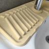 Silicone Faucet Drying Mat, Sloped Drainage & Organizer, Anti Slip Soap Storage Tray Kitchen Faucet Protector