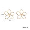 Hollow Large Five-petal Flower Metal Wire Drop Earrings Women's Art Exaggerated Fashion Party Jewelry