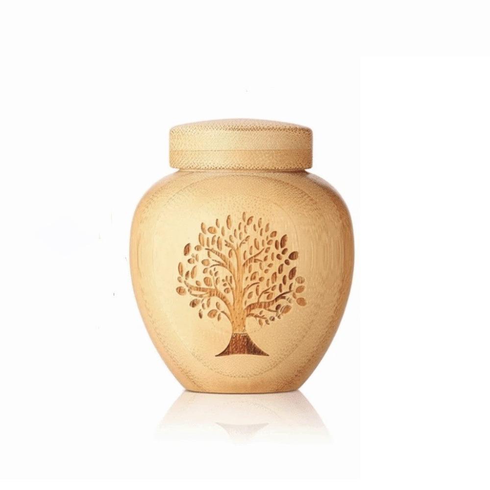 Bamboo Mini Pet Urn Tree Patterns Pet Commemorative Box Dog Keepsake Urns Memorial Gift