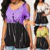 Plus Women Size Tshirt Cold Shoulder Tops Summer Blouse Casual Loose Shirts