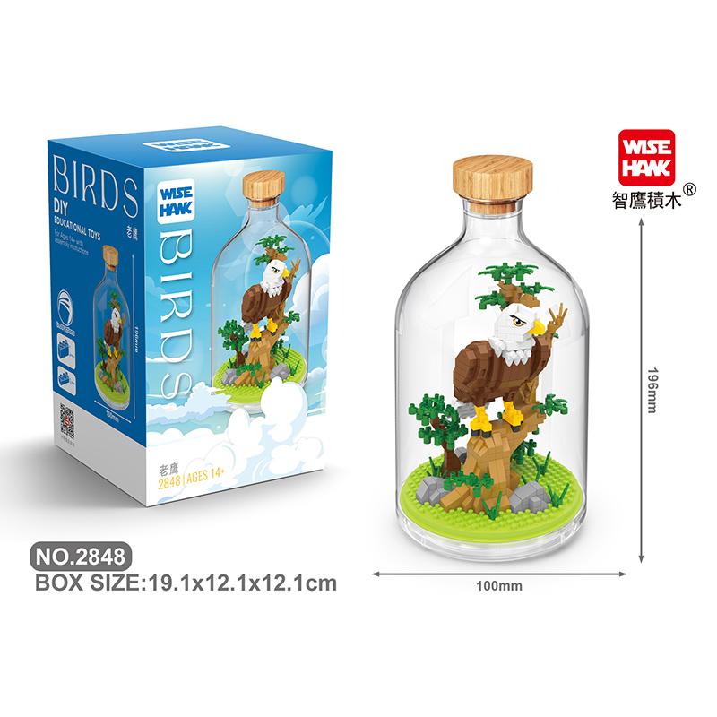Mattoncini MOC Modello Animale Uccello Aquila Calva Pappagallo Assemblaggio Fai da Te Mattoncini Giochi Creativi Collezione Giocattoli Regali di Natale