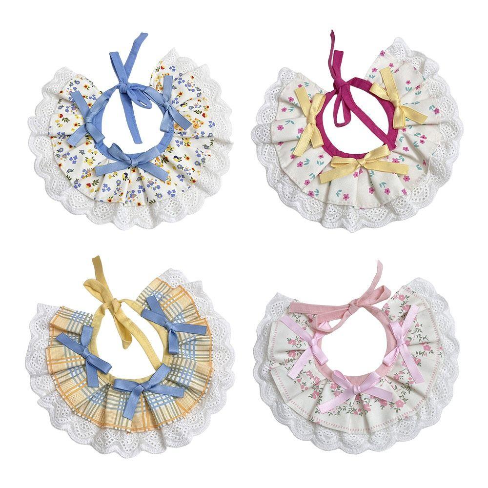 Floral Pattern Pet Bib Dress-Up Accessory Cloth Neckwear New Plush Toy Bib Plush Toy Accessories