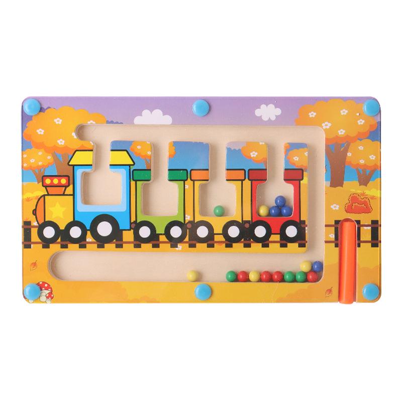 Magnetic Wooden Number Maze: Children's Color Sorting & Counting Board for Early Education and Logical Thinking