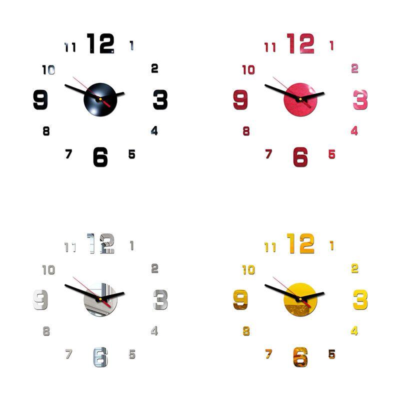Elegant 3d Diy Acrylic Digital Wall Clock For Creative Home Living Room Decoration