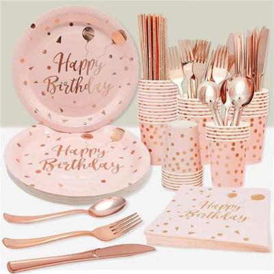 Birthday Party Disposable Paper Plates Tableware Set Cake Plates for Boys Girls Birthday Picnic Dessert Table Decor
