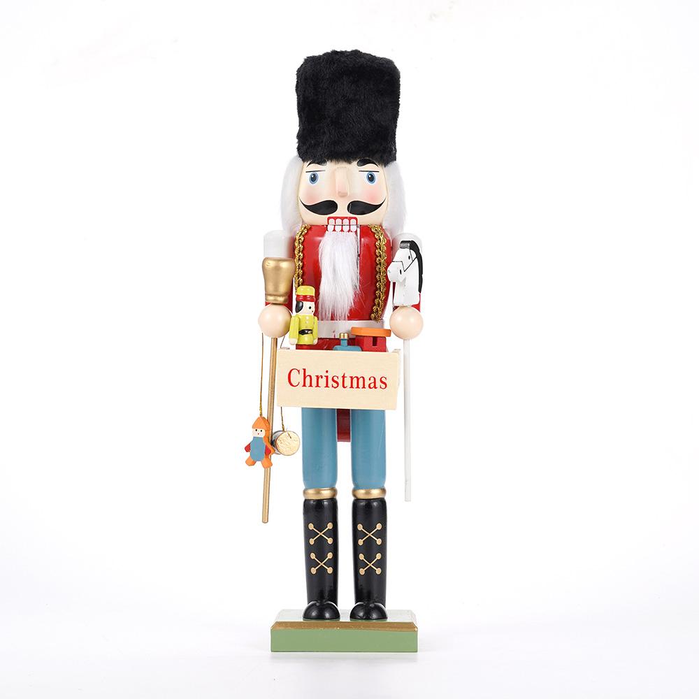 1Pcs 38CM new Christmas Nutcracker Soldier puppets Christmas party supplies Toy Walnut Soldier decorations