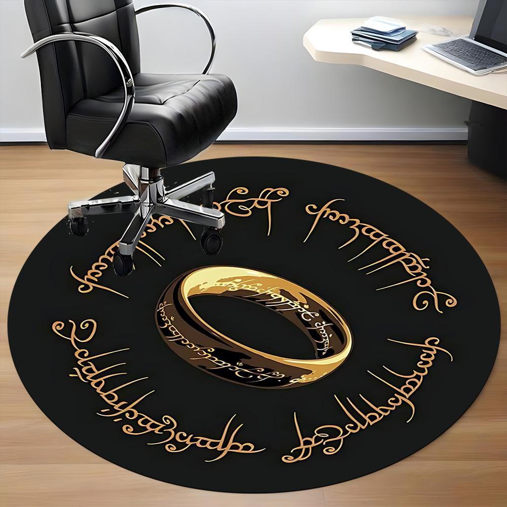 1pc Lord of the Rings Office Round Area Rug, Under Office Chairs Bedroom Living Room Home Decor a0926011