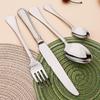 4pcs Antique Carved Handle Tableware Mirror Stainless Steel Dinnerware Set with Knife Fork Spoon Kitchen Utensils