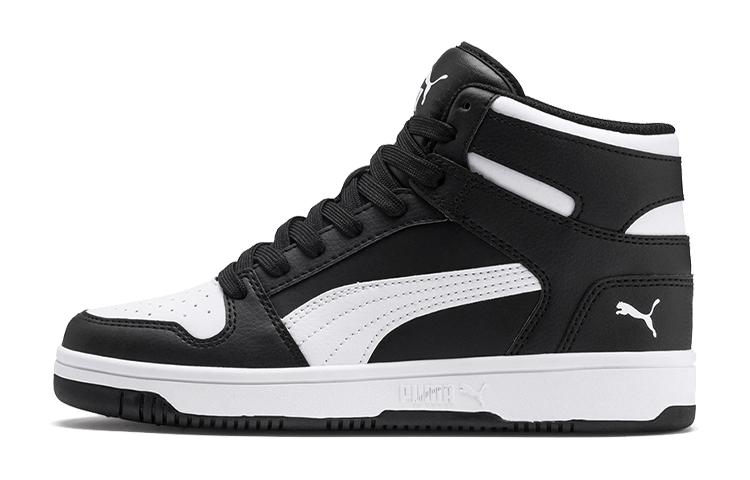 PUMA REBOUND Lay Up SI Синтетическая кожа Высокие Детские Скейтбордические Ботинки Черный Белый 370486-01 37