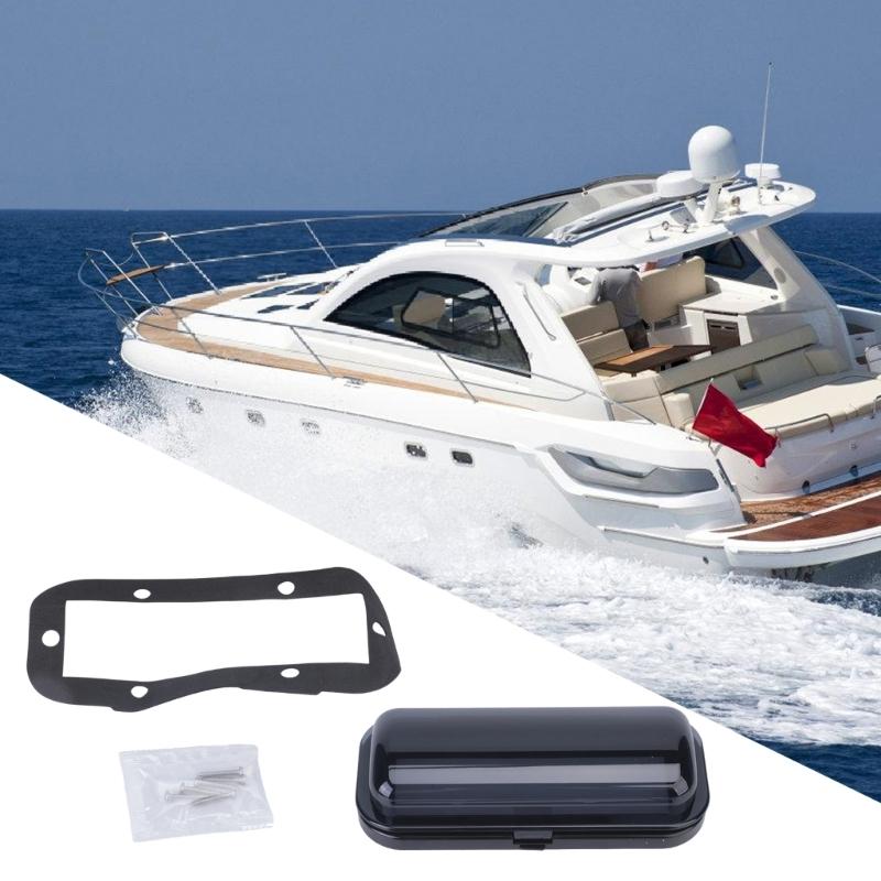 Gray Plastic Marine Radio Panel Cover with Rounded Profile and Visible Window Area for Boat Receiver Face Coverage in Marine Installations, 1 Set