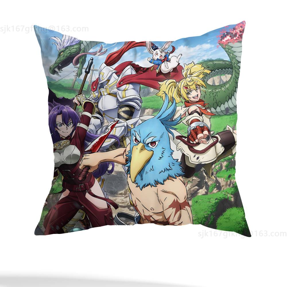 Anime Shangri-La Frontier Pillow Case Anti-dustmite Pillowcase Invisible zipper silky short plush Sofa cushion cover