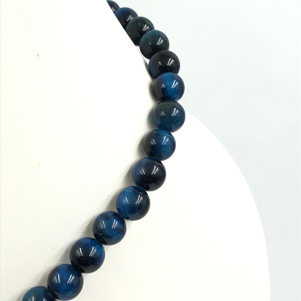 8mm Natural Blue Star Tiger Eye Gemstone Round Beads Jewelry Handmade Partywear Beads Necklace 17-20" For Her 8BN-49