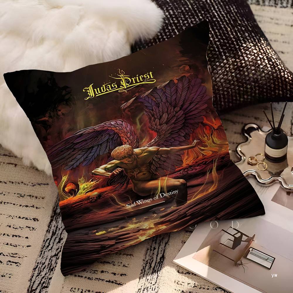 J-Judas Priest Band Pillow Gift Home Office Decoration Bedroom Sofa Car Cushion Cover Case 45X45