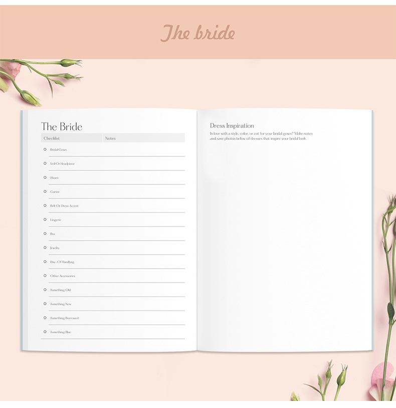 A5 Wedding Planning Notebook with Natural Pages and Hardcover