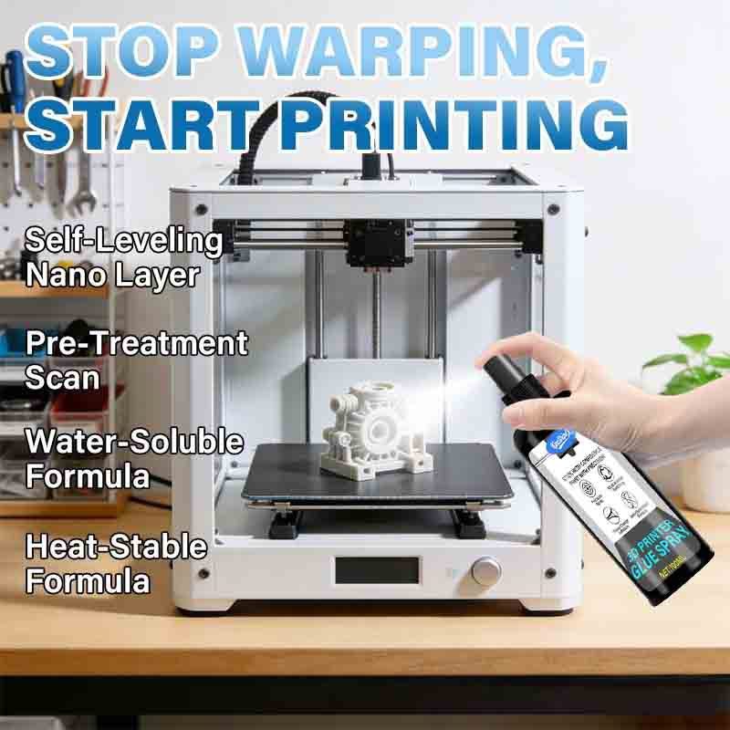 100/200ml Strong 3D Printer Adhesive Spray Suitable for PLA, ABS, PETG, TPU Filaments - Reduces Warping, Enhances Bed Adhesion