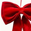 Red Christmas Bows Outdoor Decorations 48x63cm Christmas Tree Top Bow Velvet Wreath for Office Wreath Front Door Decoration