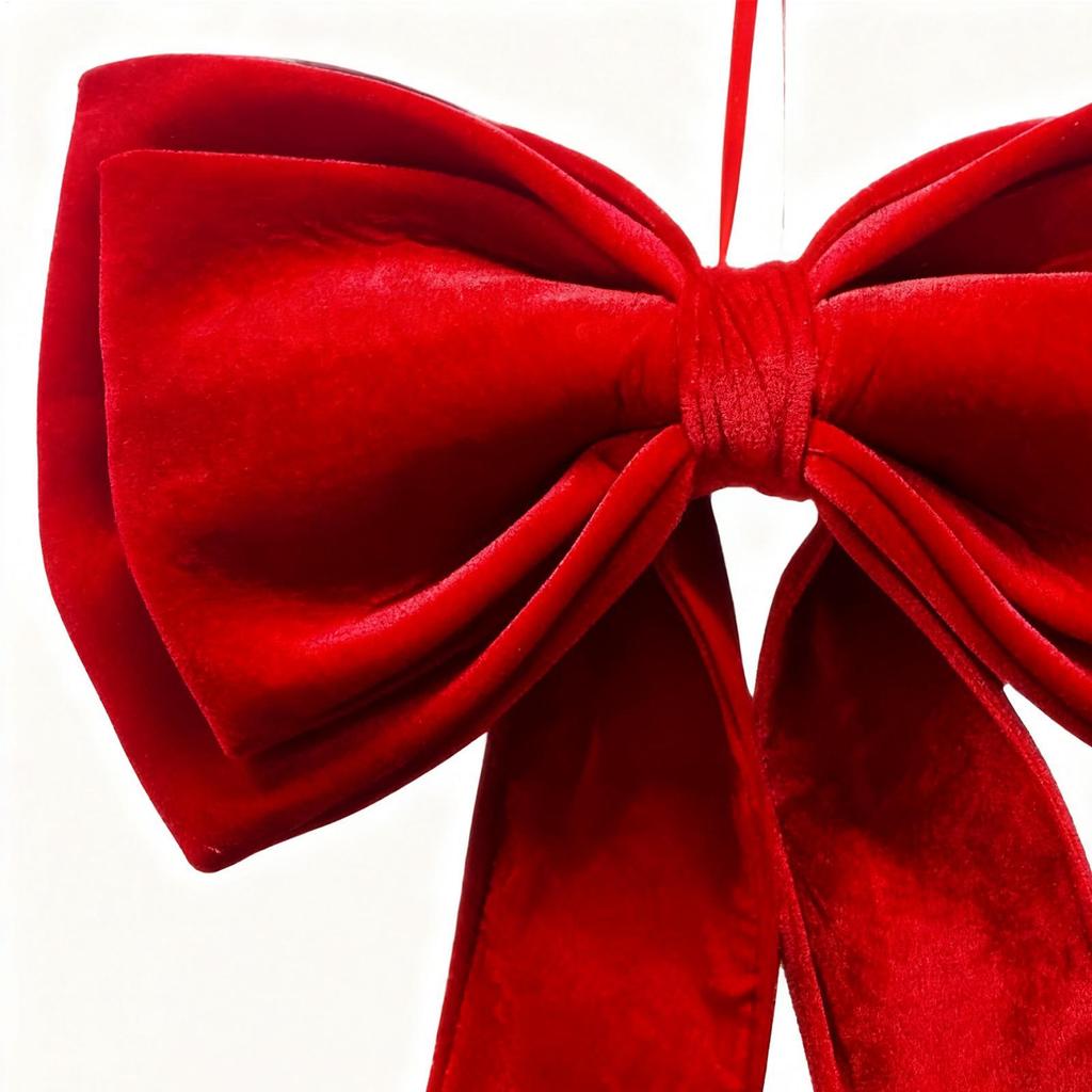 Red Christmas Bows Outdoor Decorations 48x63cm Christmas Tree Top Bow Velvet Wreath for Office Wreath Front Door Decoration