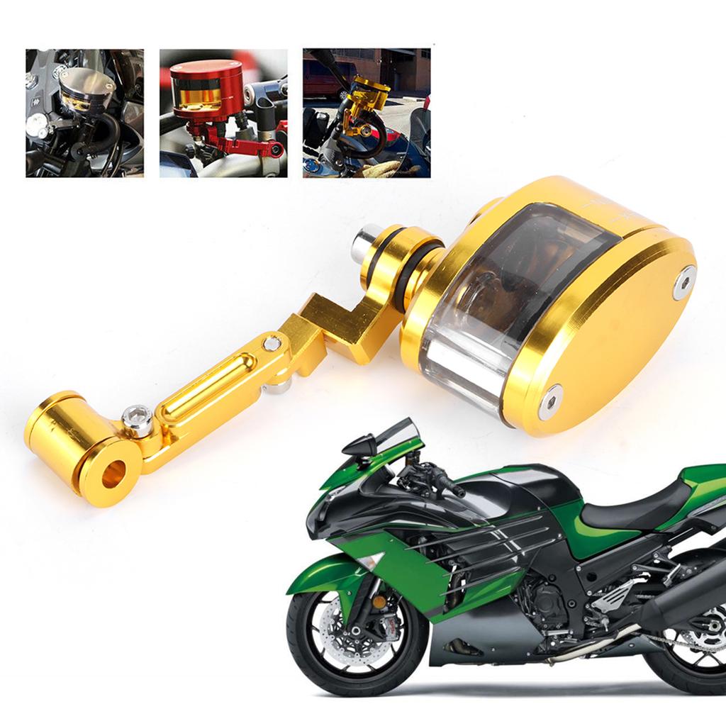 Front Brake Fluid Reservoir CNC Aluminum Motorcbike Oil Cup Set Fit for Kawasaki ZX 6R 9R 10RGold