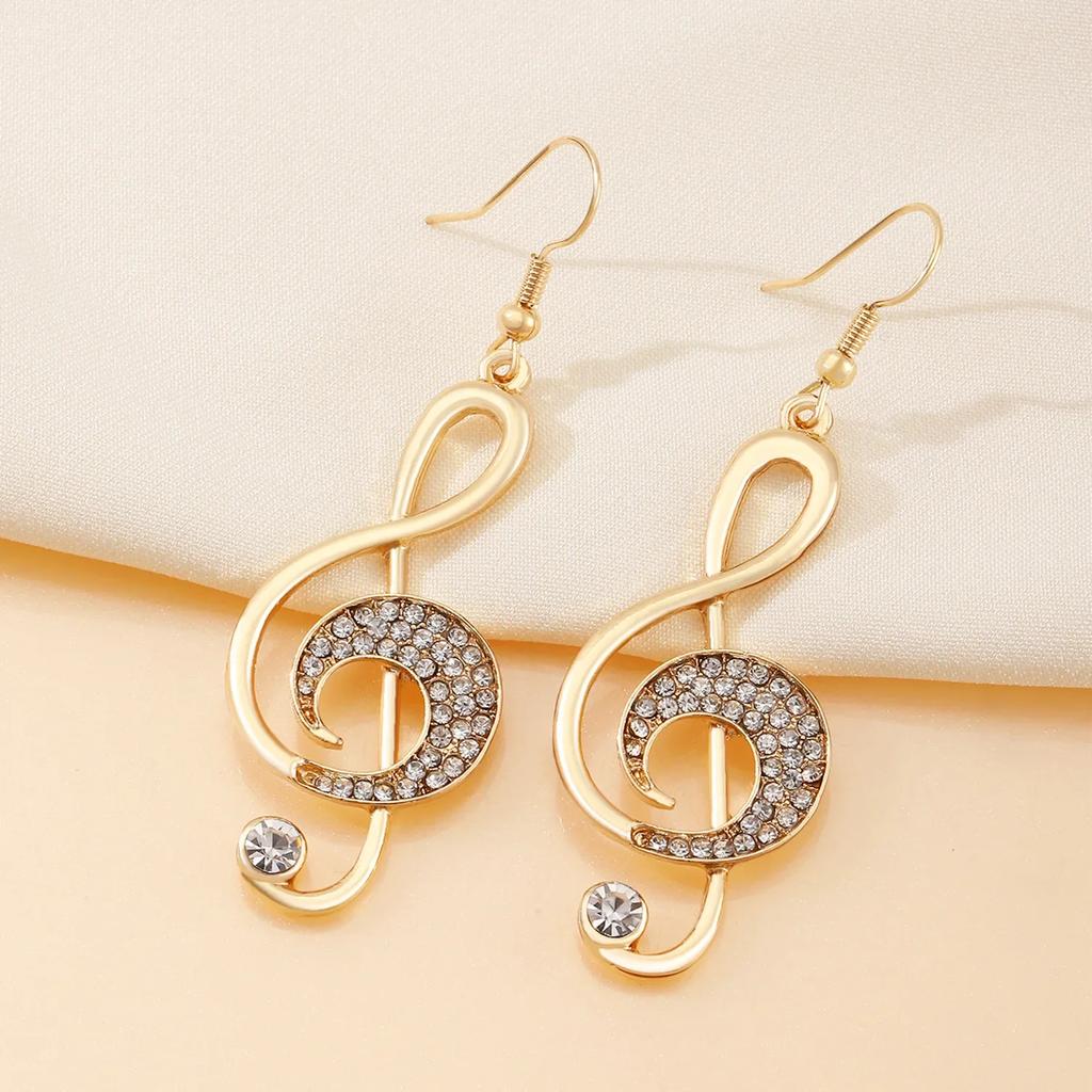 Golden Music Symbol Earrings Dangle Design for Music Lovers - Delicate & Unique Fashion Accessory