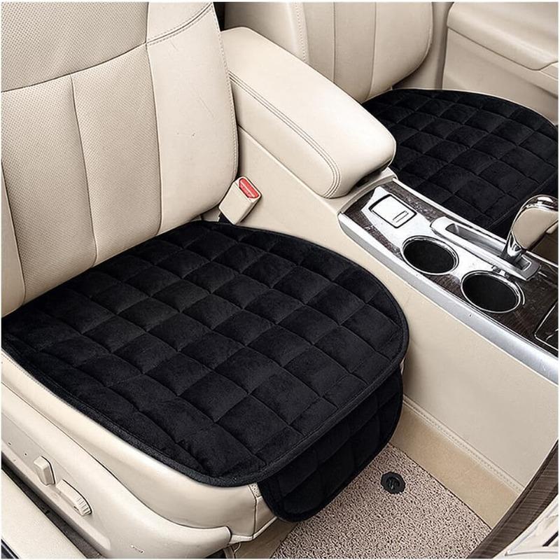 

Black Car Seat Cushion,Seat Pad with Non-Slip Rubber Bottom & Storage Pouch,Universal for Vehicle Truck Van SUV Office Chair Flocking Cloth&Autumn And Winter