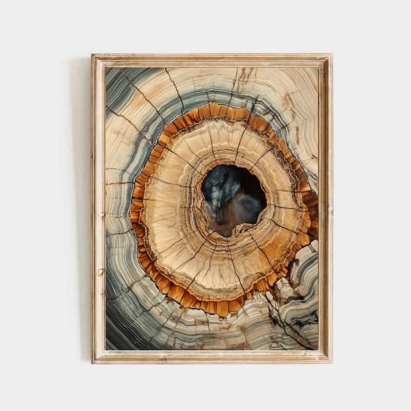 1pc Nordic Tree Ring Abstract Art, Modern Abstract, Scandinavian Abstract Wall Art, Wood Rings Wall Art, Nordic Fine Arts