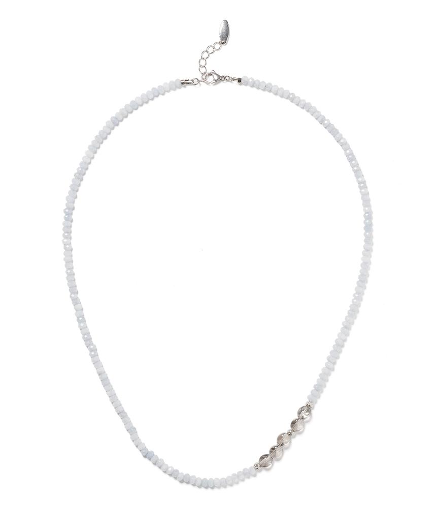 Polalita Sky Blue Gray Crystal Point Necklace (Plt-Nl-014_Bl)