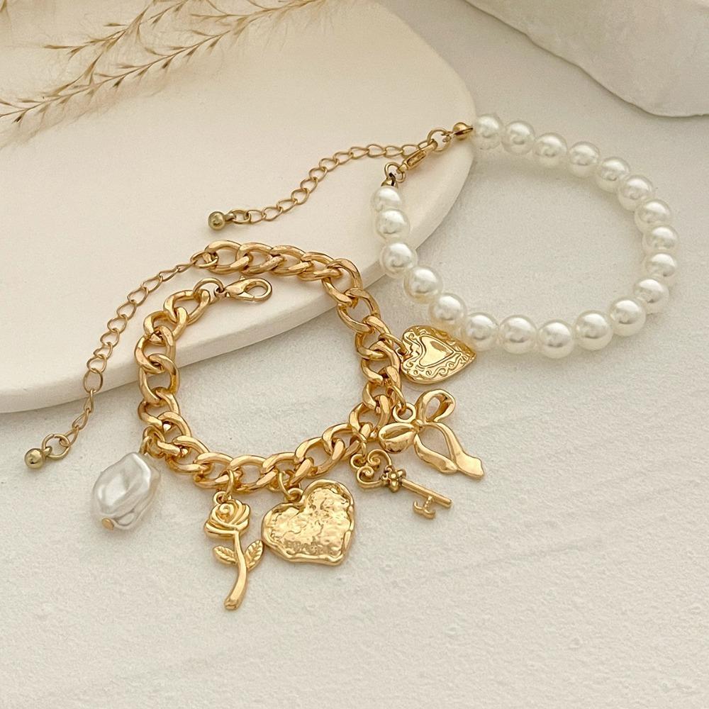 2/3Pcs Boho Style Starfish Bangles Pearl Ocean Style Bracelet Set Beach Bracelet  Vacation Ornaments