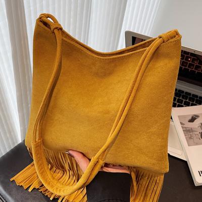 Modieuze en Stijlvolle Kleine Vierkante Tas Schoudertas met Franjes Casual Crossbodytas