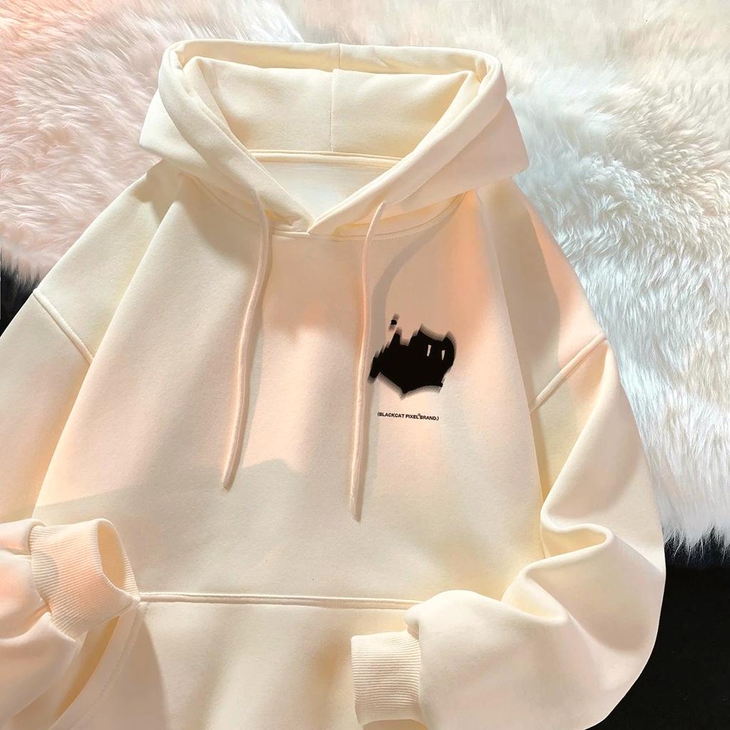 Sweatshirts für Männer und Frauen Mehrzweck im Hongkong-Stil High Street Amerikanisch bedruckte Oberteile Reine Baumwolle Herbst und Winter