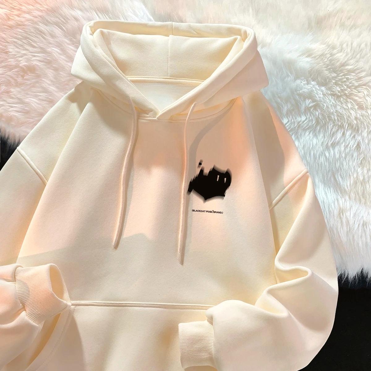 

Sweatshirts for Men and Women Multi-purpose Hong Kong-style High Street American-printed Tops Pure Cotton Autumn and Winter 3XL