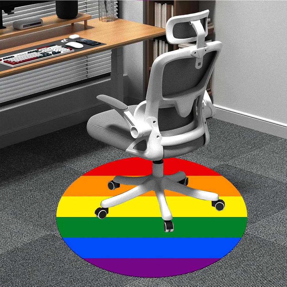 

1PC Rainbow Flag Chair Carpet for Office Non-Slip, Lightweight, Machine Washable Rug for Office, Sleeping, Room - Holiday Decoryy251009057 80cm by 80cm