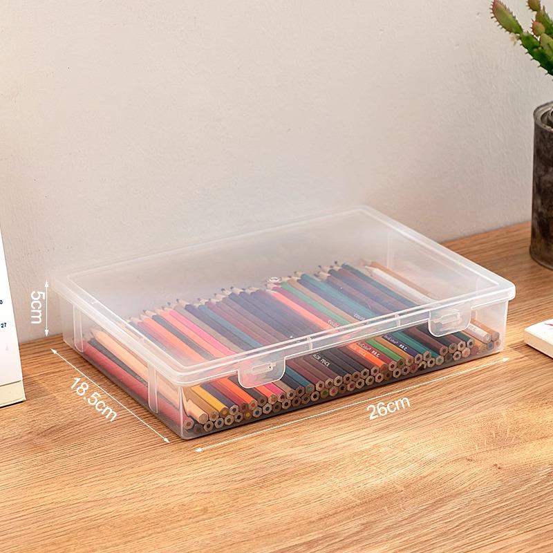 Transparent Large-Capacity Stationery Storage Box: Student Planner, Tape, Pencil, Pen, and Marker Organizer