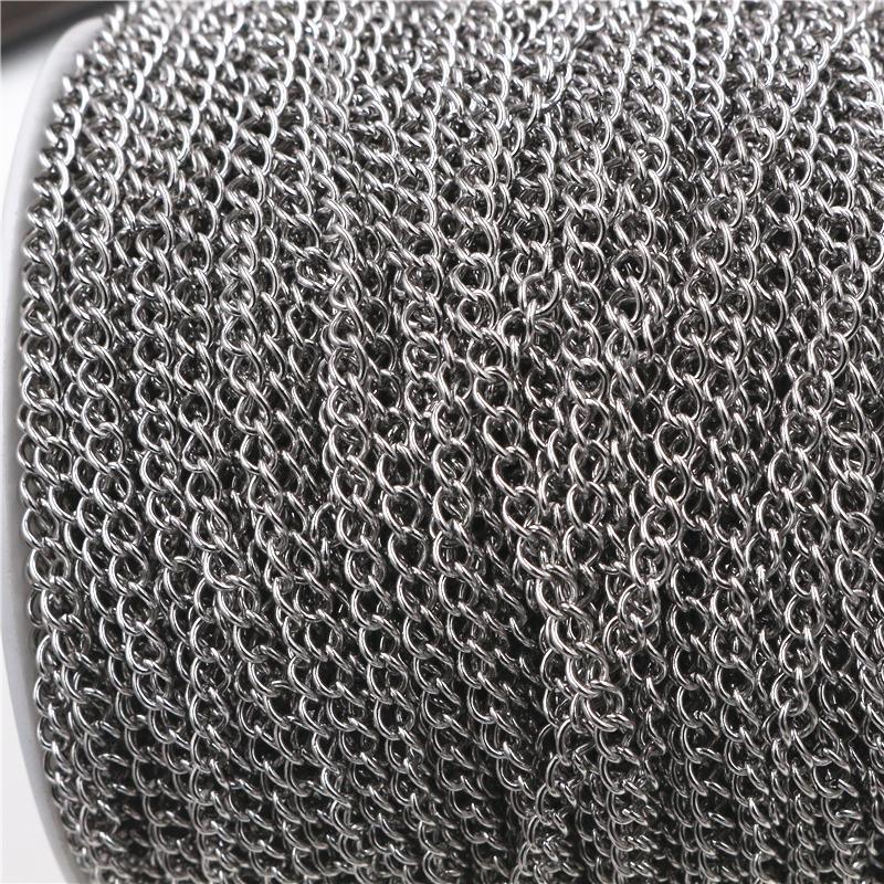 5 Meters/Lot Never Fade Stainless Steel Gold Necklace Chains Bulk For DIY Jewelry Findings Making Materials Handmade Supplies
