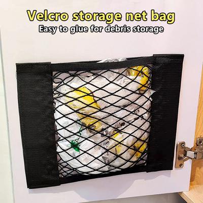 כיס רשת אחסון דלת ארון מטבח ביתי דבק שקית ניירות ערך תא אלסטי כיס עם סרט סקוטש ניילון מארגן רכב