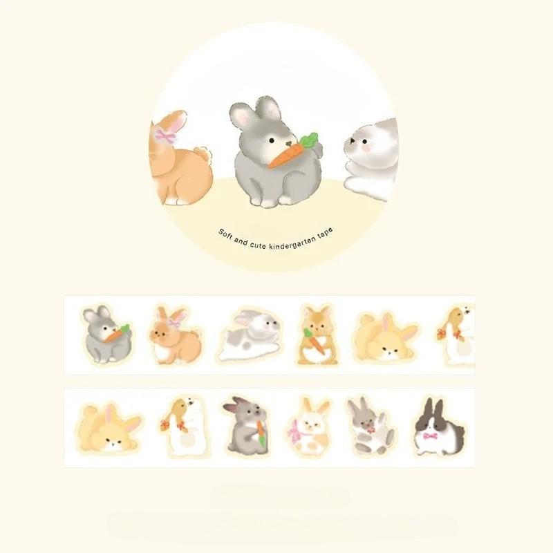 100pcs Soft and Cute Kindergarten Collage Tape Special Cartoon Animal Elements Hand  DIY Handbook Decoration Stickers