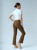 High-Waisted Women's Seamless Ribbed Yoga Flare Pants with Tummy Control