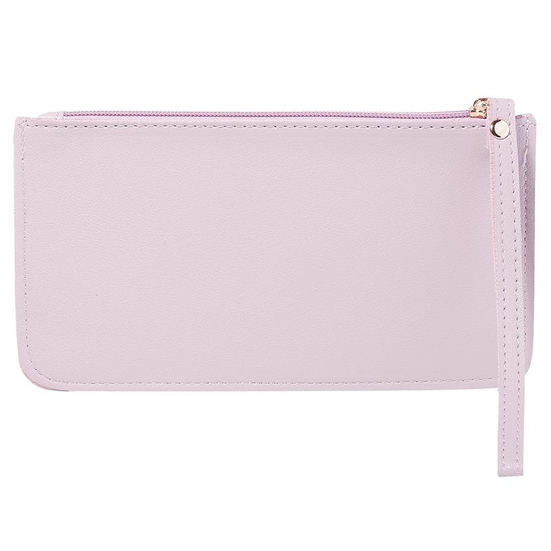 Women Vintage Long Wallet PU Leather Zipper Wallet Soild Color Large Capacity Card Holder Bag One Size 598₽