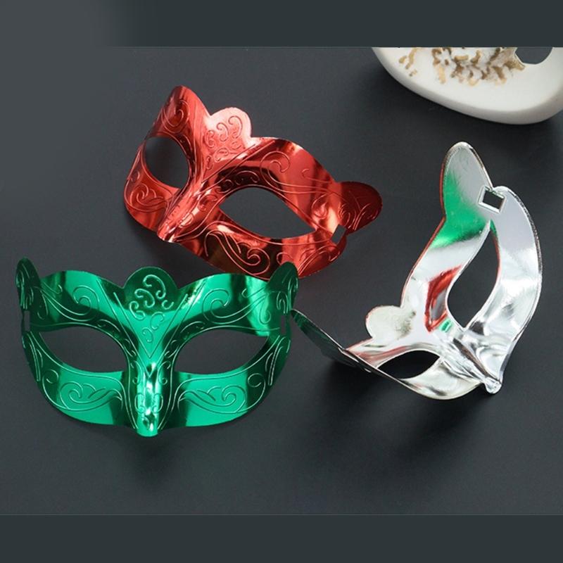 Metallic Masquerade Mask Half Face Halloween Eye Mask for Men Women Halloween Wedding Masquerade Costume Accessories