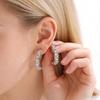 1 Pair Women Earrings C-Ring Shape Ear Buckle Design Stable Fit Cubic