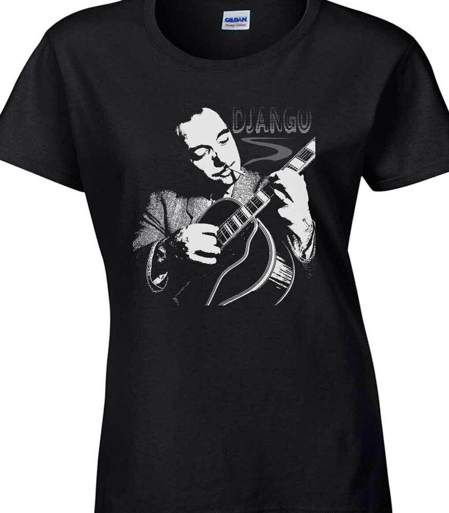

Django Reinhardt Inspired Guitar Genius Jazz Legend Gypsy Dtg Unisex T-Shirt Ladies